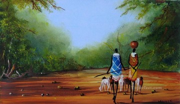Route tranquille de l’Afrique Peinture à l'huile